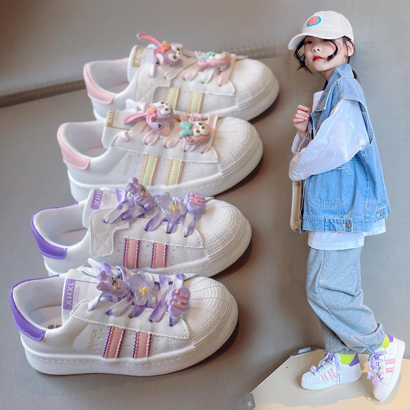 回力潮品女童板鞋2023春季新款童鞋儿童软底贝壳头板鞋休闲鞋中大