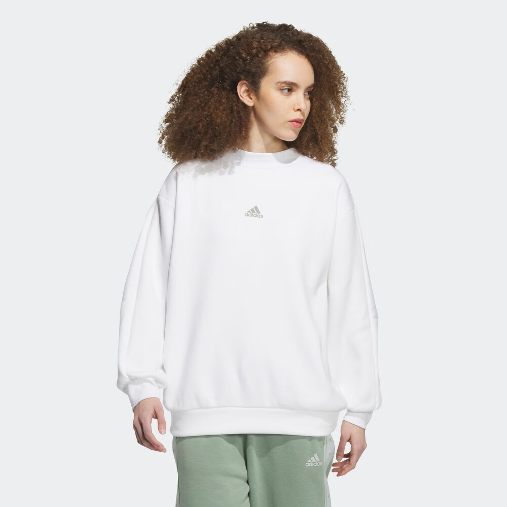 adidas阿迪达斯官方轻运动女装冬季新款运动圆领套头卫衣IK9886