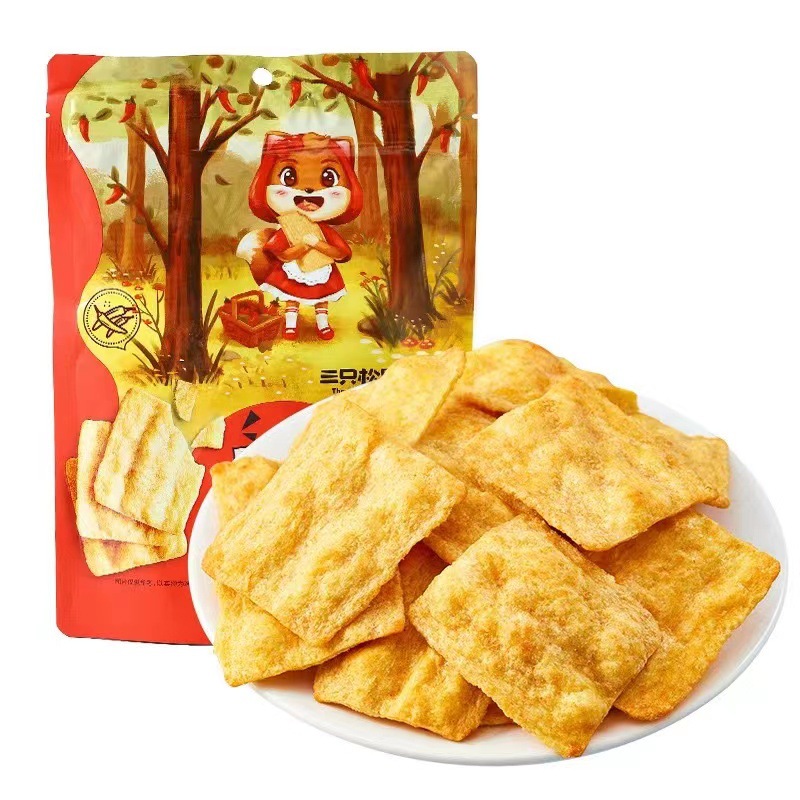 三只松鼠地锅脆片85g袋装锅巴薯片休闲小吃膨化