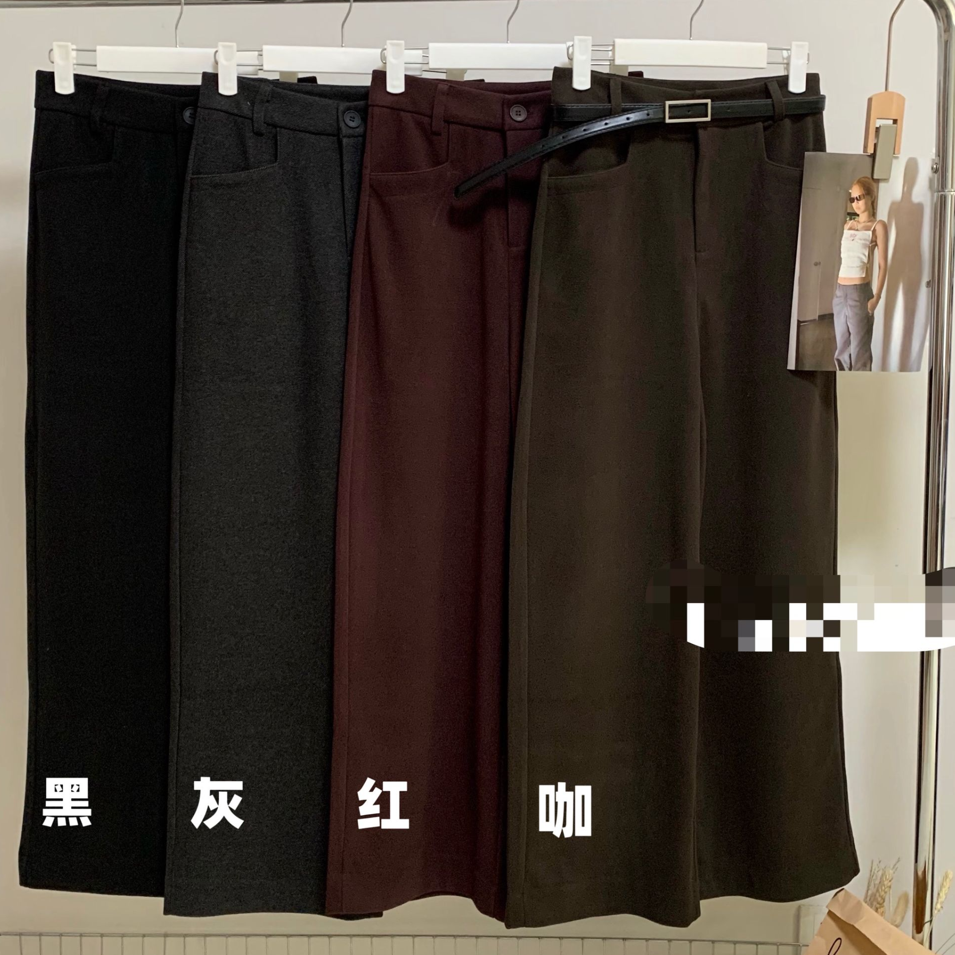 细腰带冬款泥料加绒小个子款休闲裤气质显瘦百搭时尚女士高腰