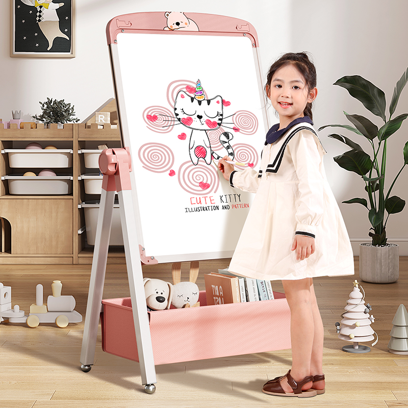 教学儿童画板支架式小黑板涂色涂鸦家用可擦宝宝写字双面磁性白板商品图