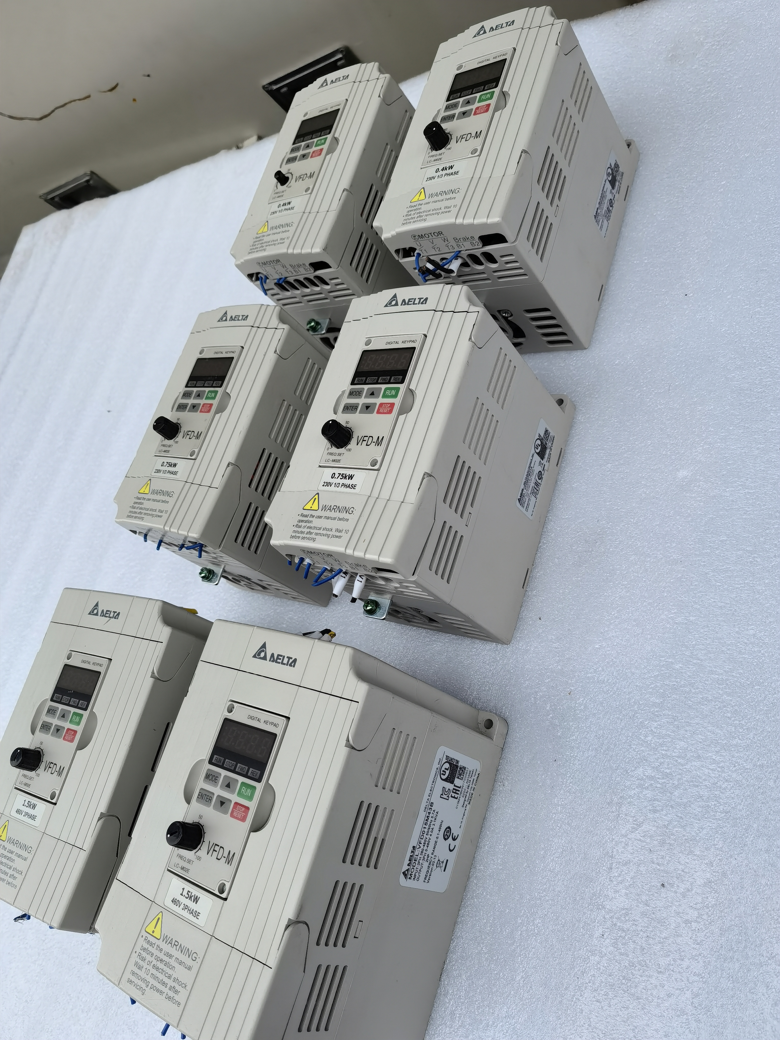 台达变频器调速VFD-M/L系列220V，0.2/0.4/0.75/1.5KW，原装拆机件