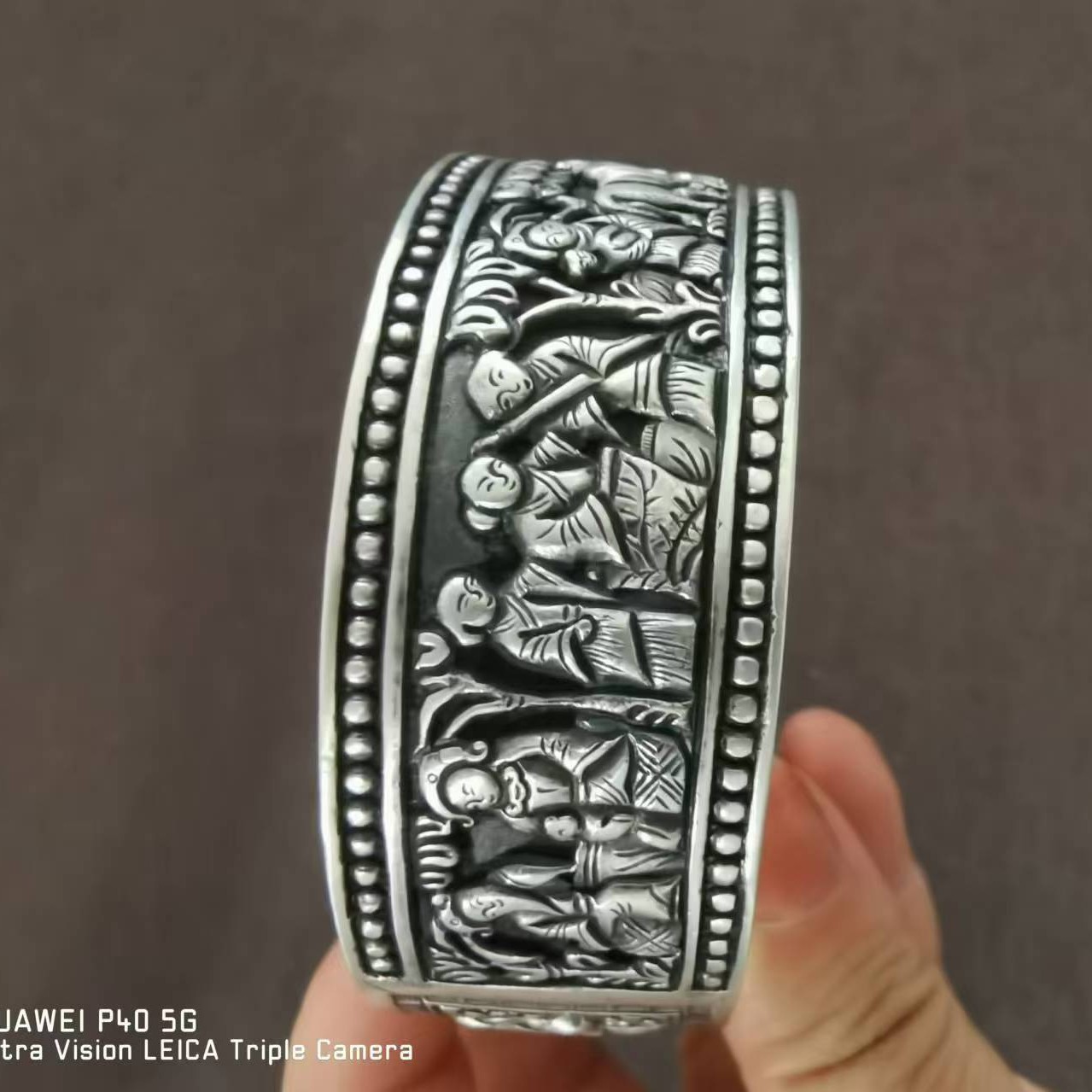 足银手镯 足银手镯 纯手工錾刻银手镯 茶马古道 价格是工费