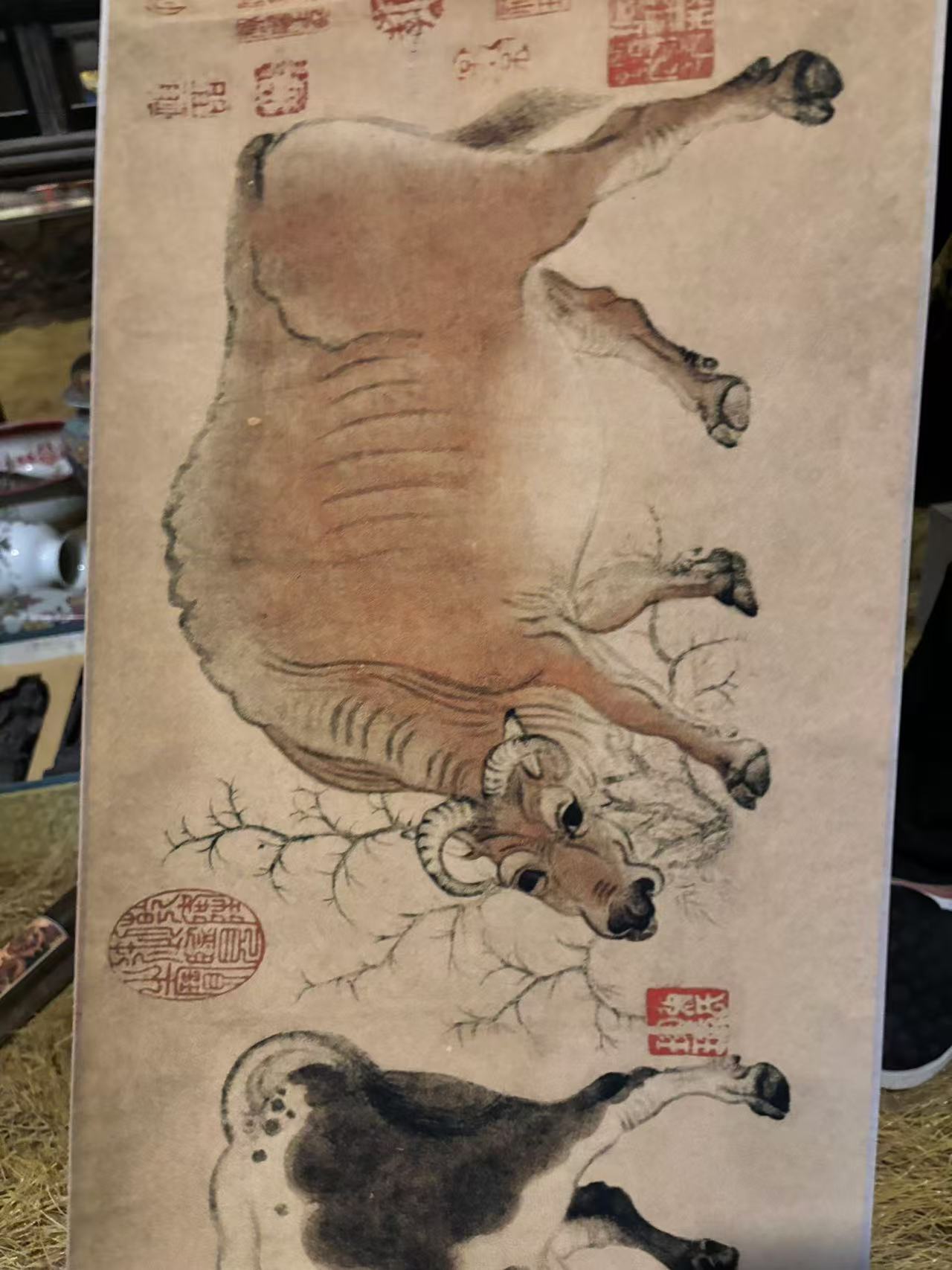 横幅长卷五牛字画一副[名宛苑百货店]