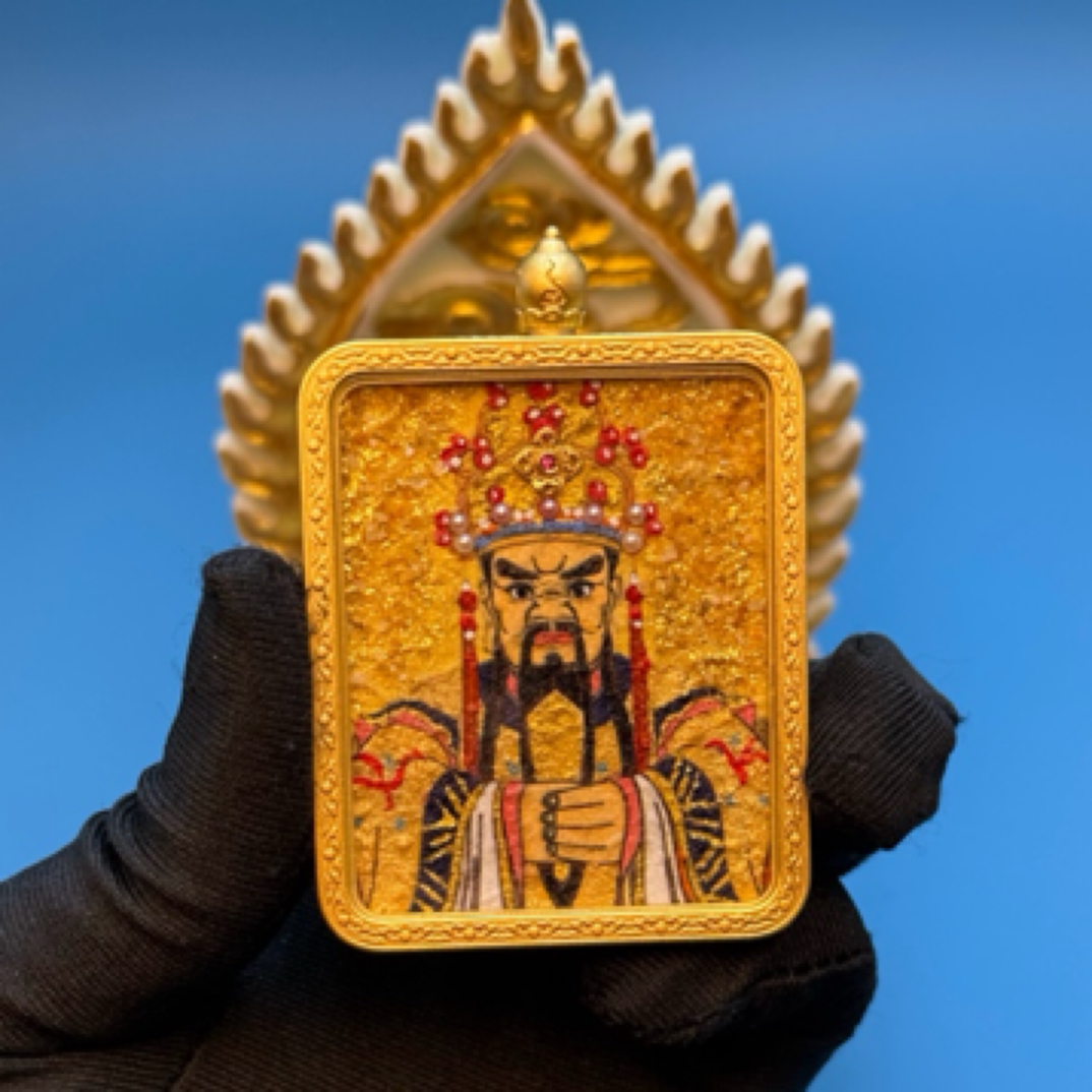 重工粗矿物  纯手绘唐卡  龙五爷