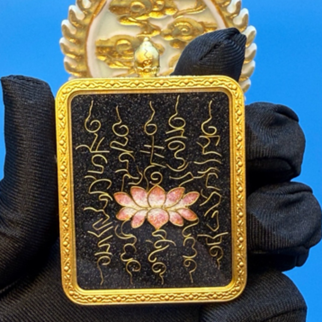 重工掐丝珐琅 纯手绘唐卡  经文