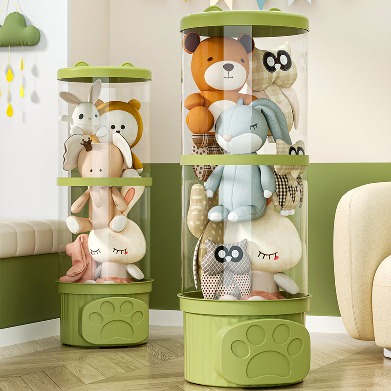 【小扬哥推荐】娃娃收纳桶毛绒玩具透明收纳筒放儿童公仔布偶玩偶