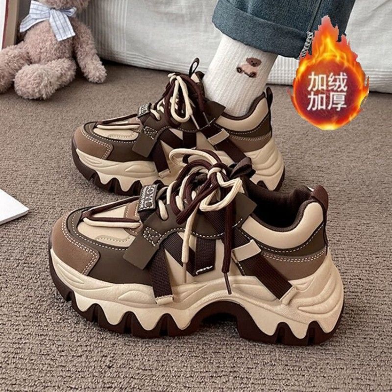 【小扬哥推荐】网红超火厚底炸街老爹鞋女加绒2023年秋冬新款时尚