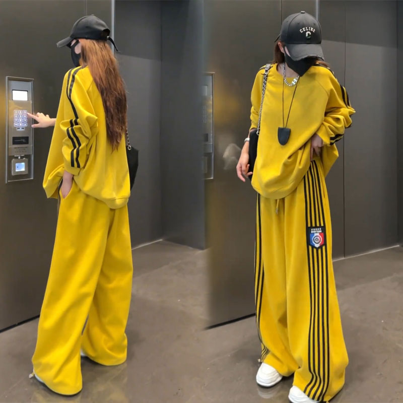 轻熟减龄秋冬新款休闲运动服套装宽松美式卫衣卫裤减龄慵懒两件套