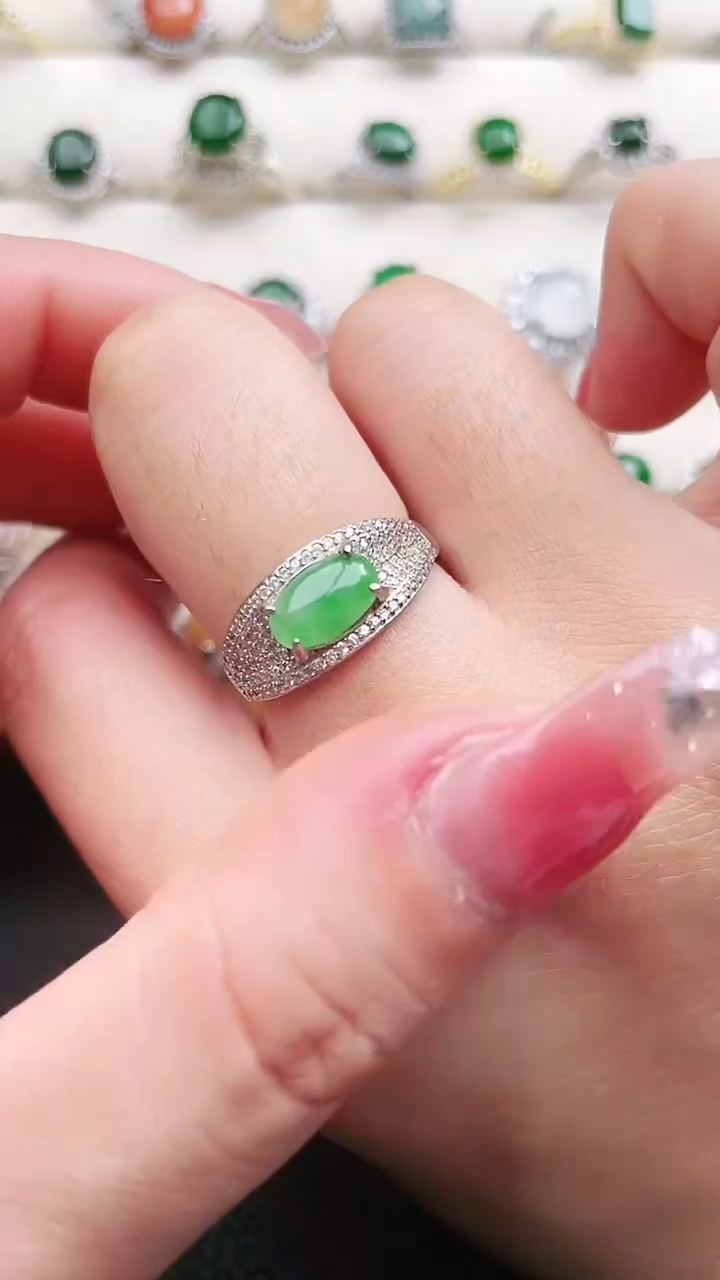 【闪购商品】翡翠戒指银S925镶嵌4915