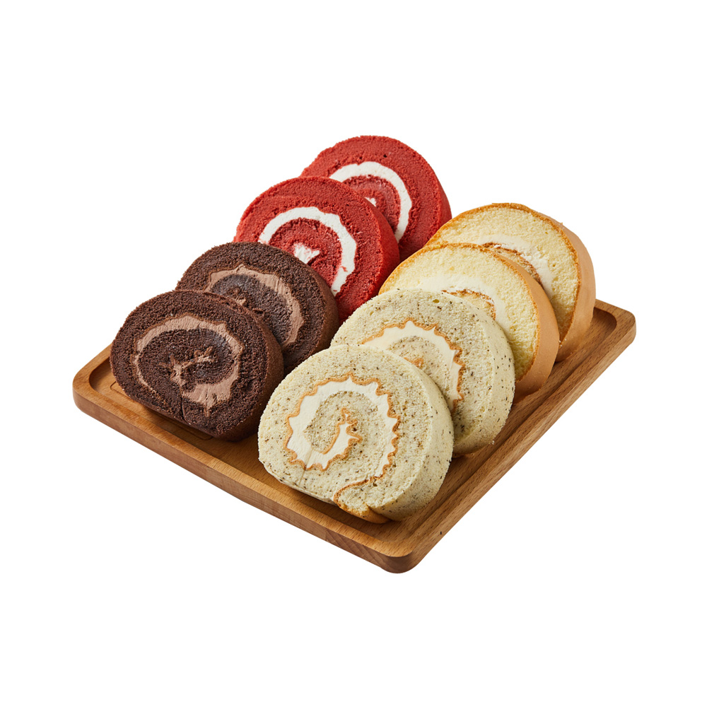 盒马烘焙 瑞士卷(原味+伯爵+巧克力+红丝绒) 480g 8片