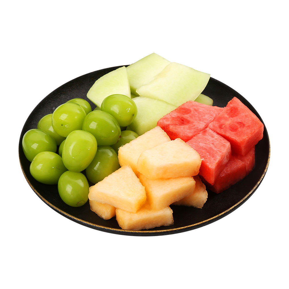 【鲜果切】4拼(蜜瓜+西瓜+甜瓜+青提)550g