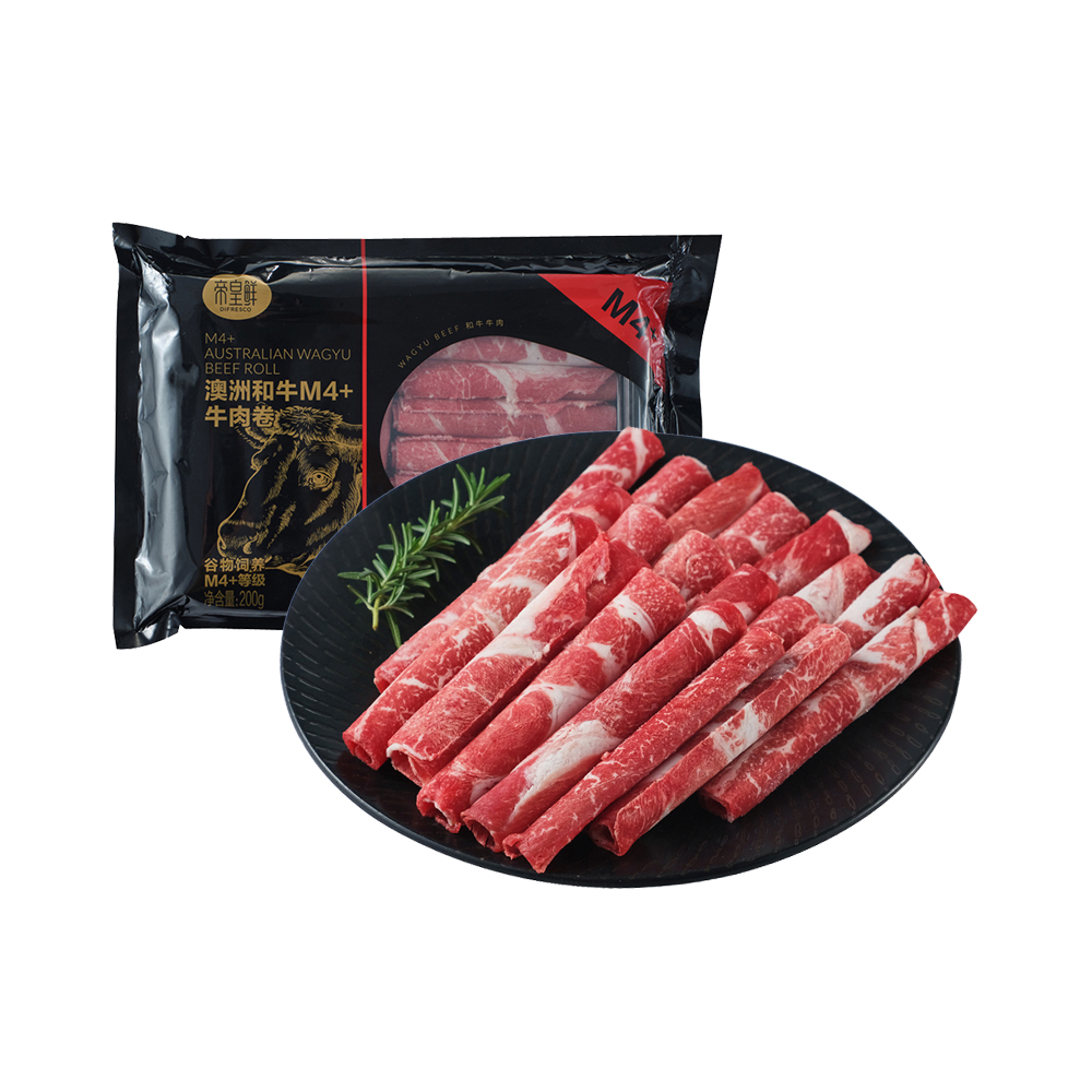 帝皇鲜 澳洲和牛M4+牛肉卷 200g