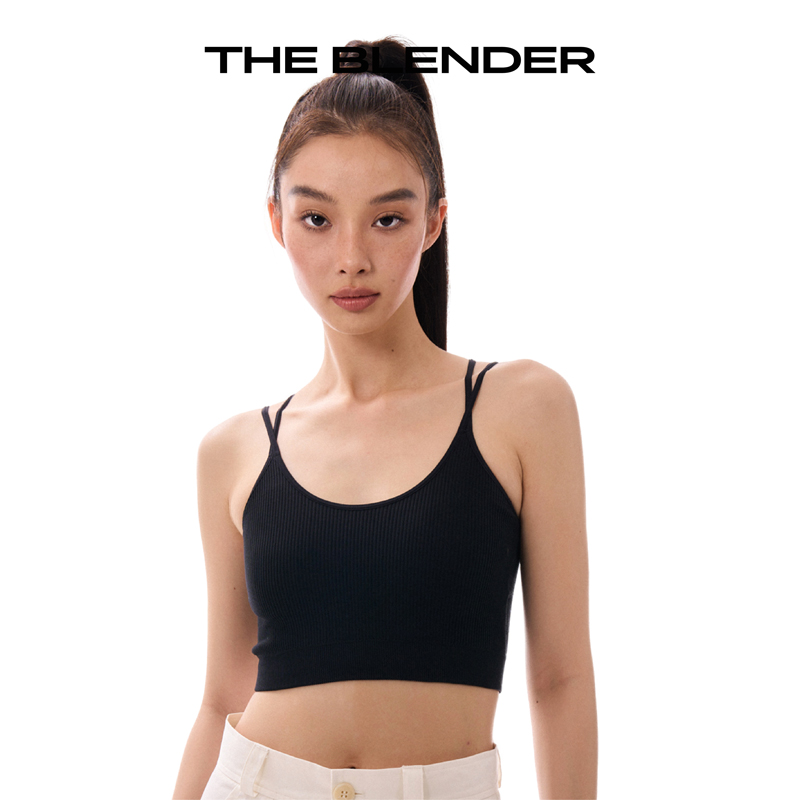 The Blender 达播修身吊带美背针织打底背心文胸内搭纯