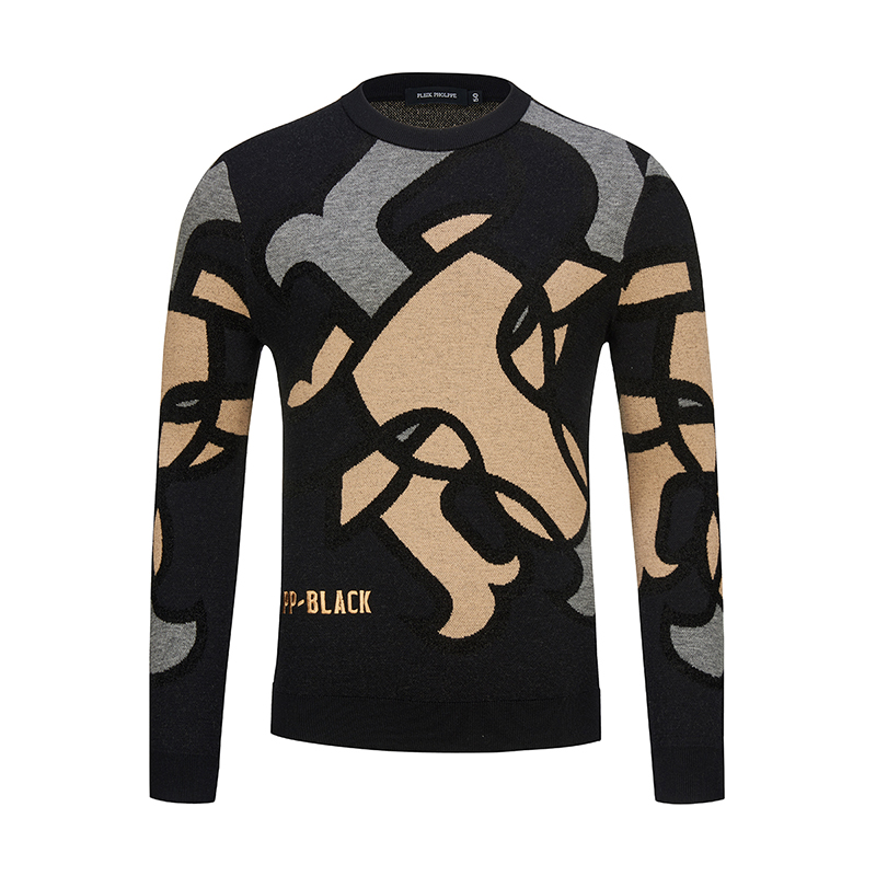 PLEIK PHOLPPE冬季潮男设计感羊毛衫套头针织男 PSM273215302