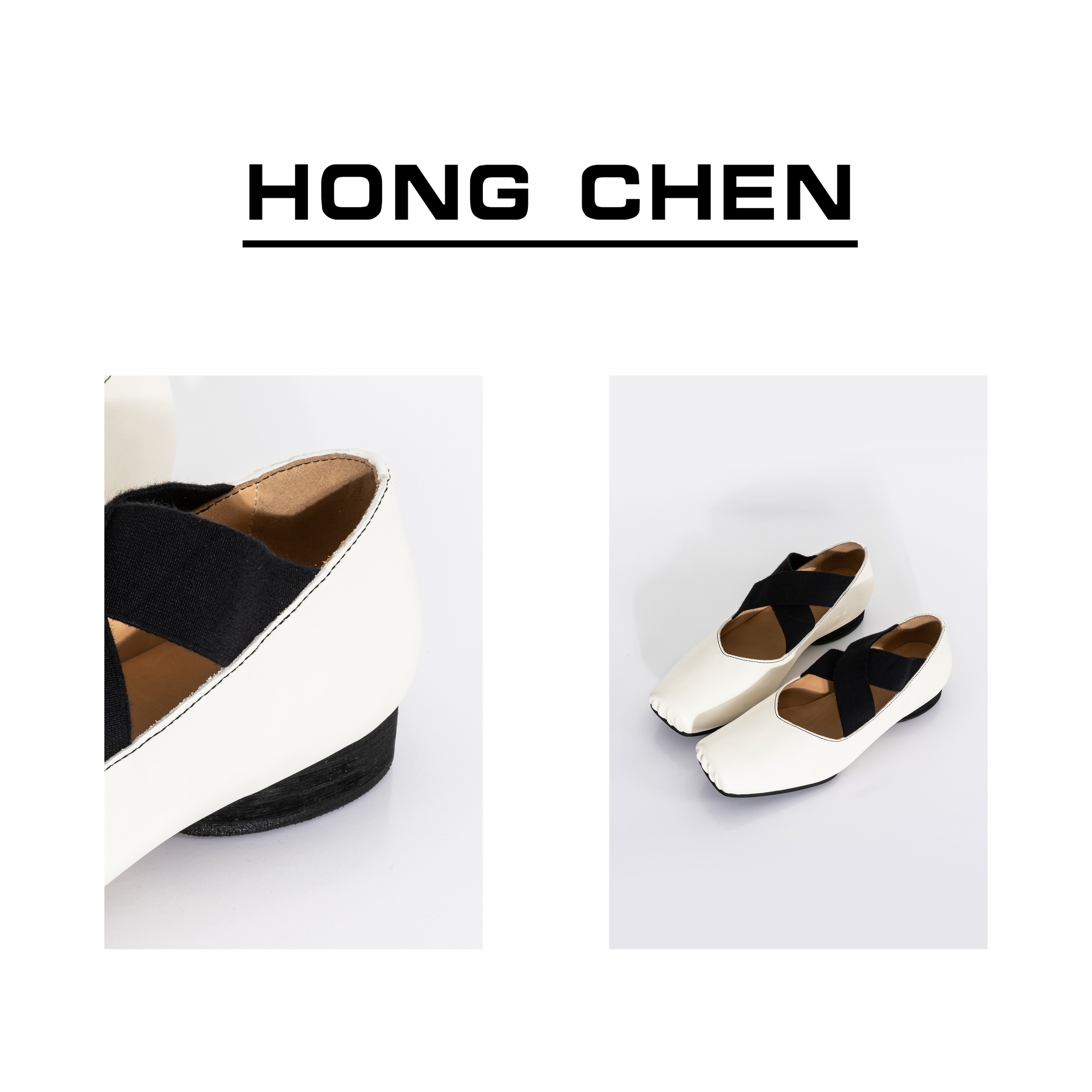【虹辰.HONGCHEN】时尚百搭方头复古百搭绑带外穿气质优雅单鞋HC110
