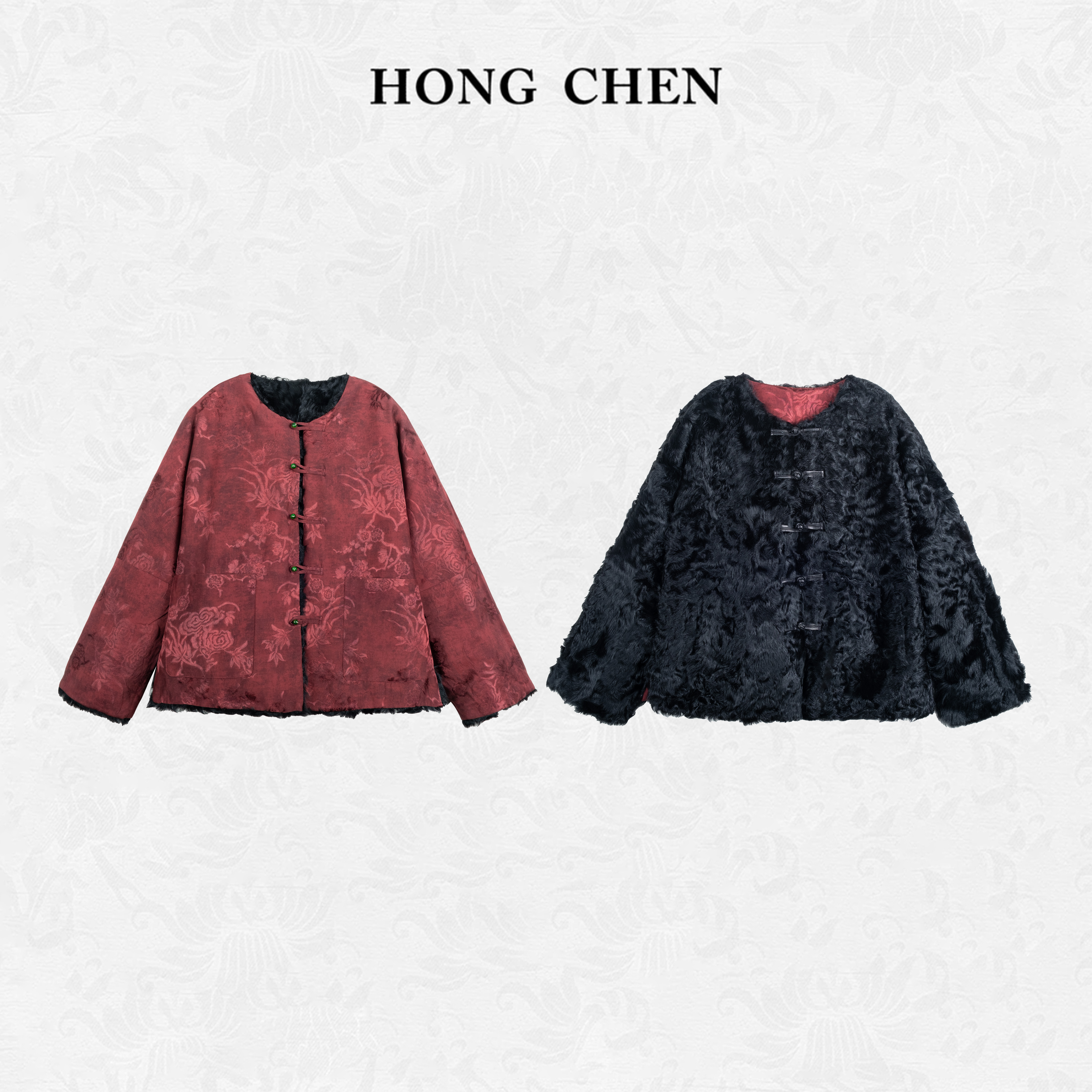 【虹辰·高奢象羔】高端时尚羊皮毛一体优雅双面穿高级感外套-HC1881