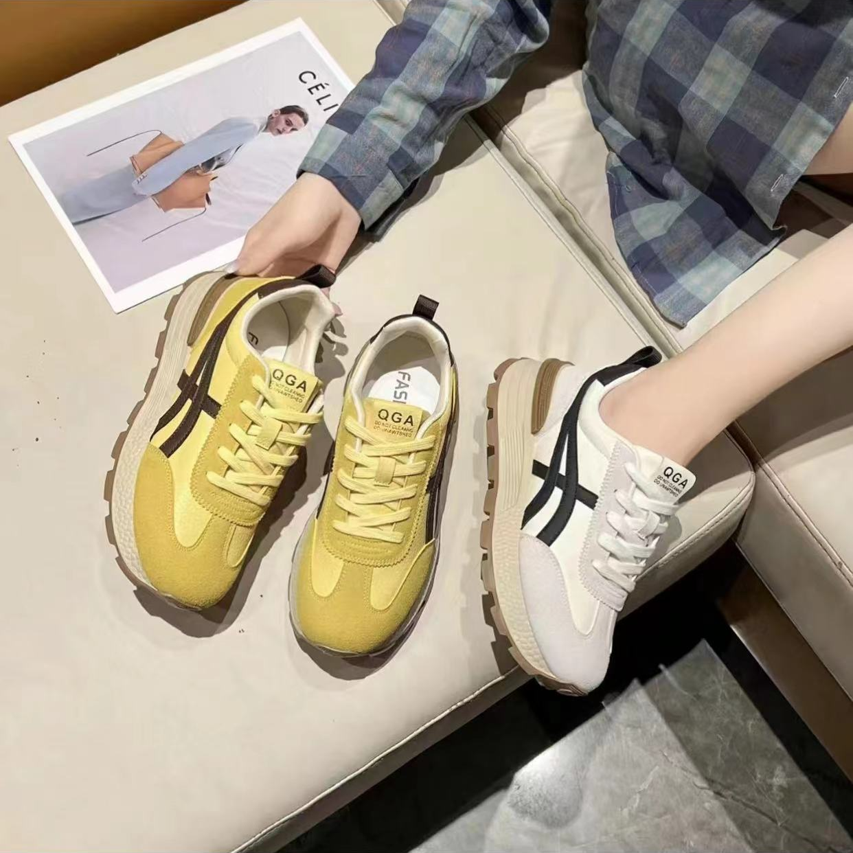 2921女士秋季新款皮面休闲阿甘鞋