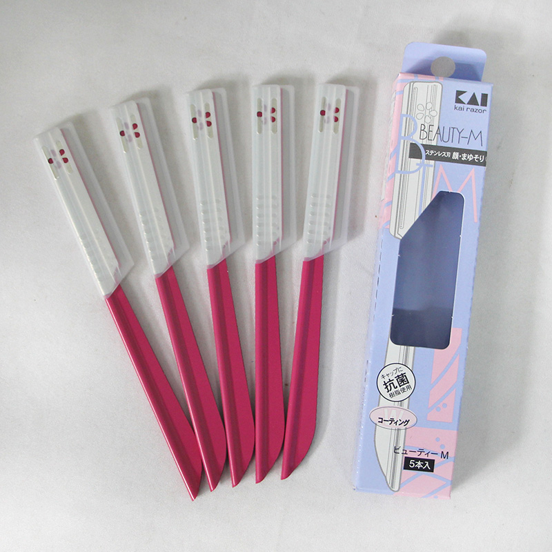 日本进口贝印修眉刀不锈钢刮眉刀5支装