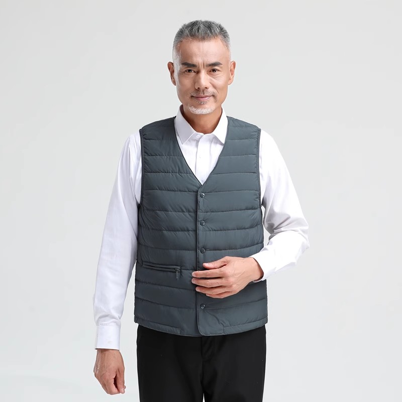 杰灵马甲男士内穿背心中老年短款内胆爸爸装秋冬马夹