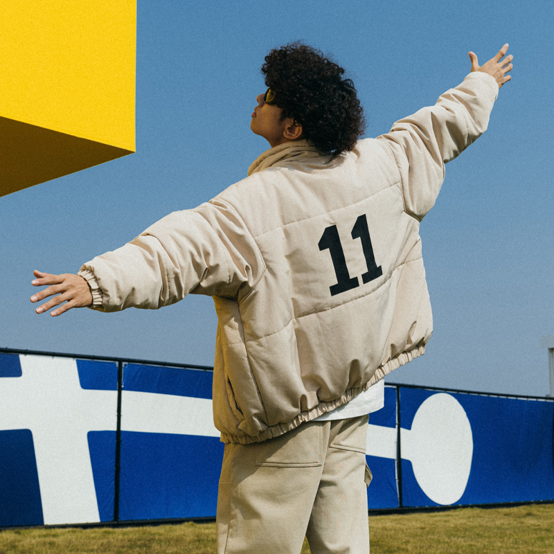 潮牌US17潮流重磅尼龙棉服棉衣夹克运动保暖外套