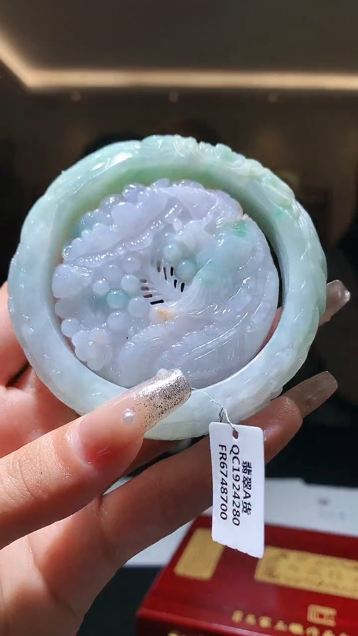 【闪购商品】定制翡翠未镶嵌0405xd-毛货盖章套镯60圈27
