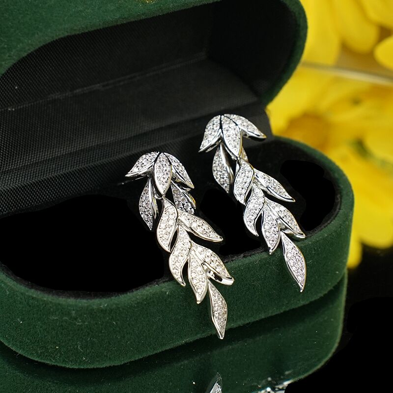 铜合金合成锆石耳饰 5804 气质灵动个性创意精致百搭麦穗流苏耳环