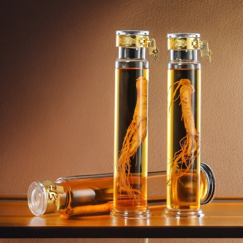 家用高硼硅人参泡酒玻璃瓶加厚白酒瓶专用药酒罐带锁3-5斤泡酒瓶
