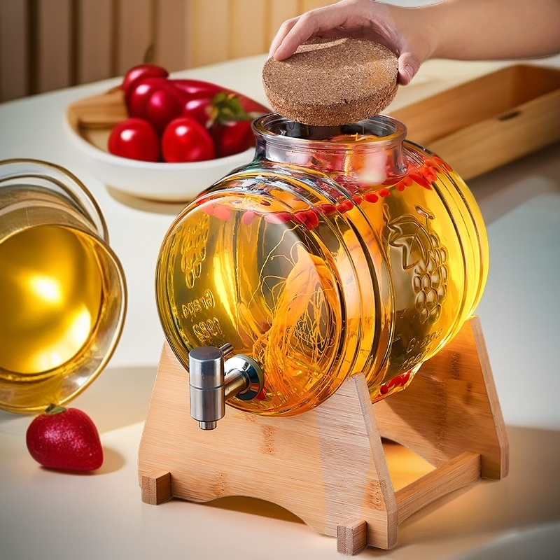 卧式无铅加厚密封玻璃坛水果酒药材酒饮料灌泡酒坛子多功能泡酒坛