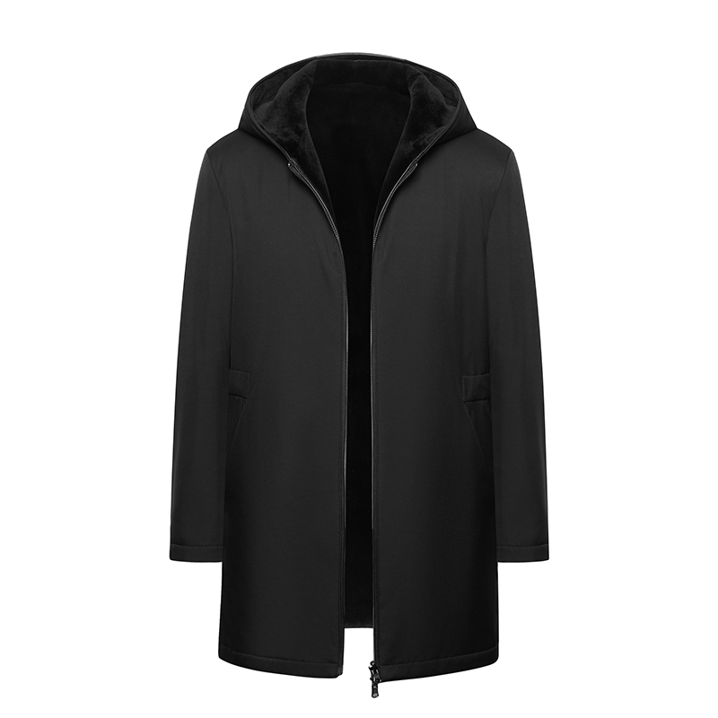 deerfulai/德尔弗莱水貂绒两面穿商务休闲中长款保暖男士水貂外套