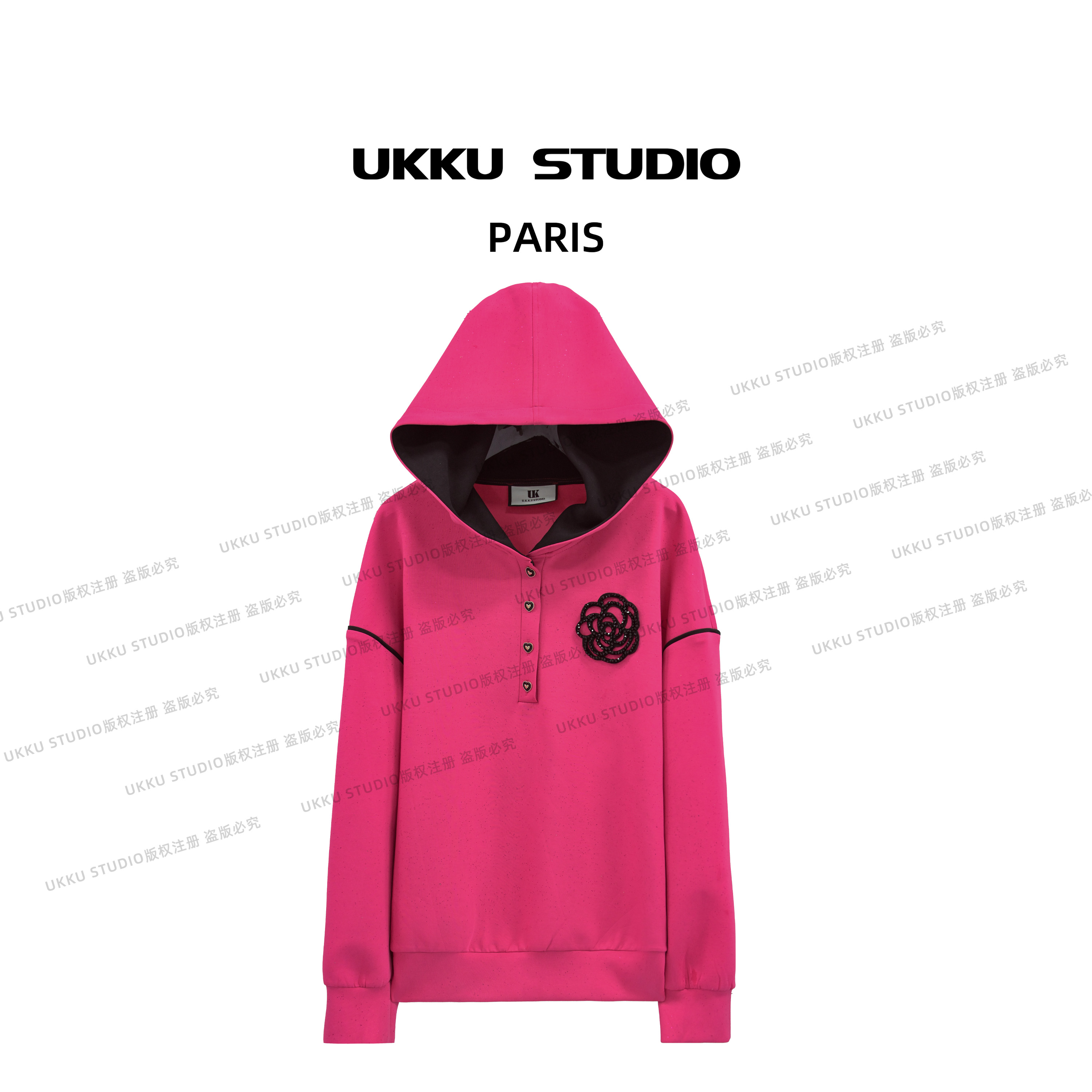 文文【UKKUSTUDIO】高级感长款女秋冬新款宽松上衣313031