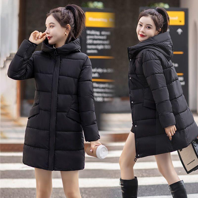 波司豋2022新款冬季羽绒服服女中长款韩版修身棉袄加厚保暖百搭棉