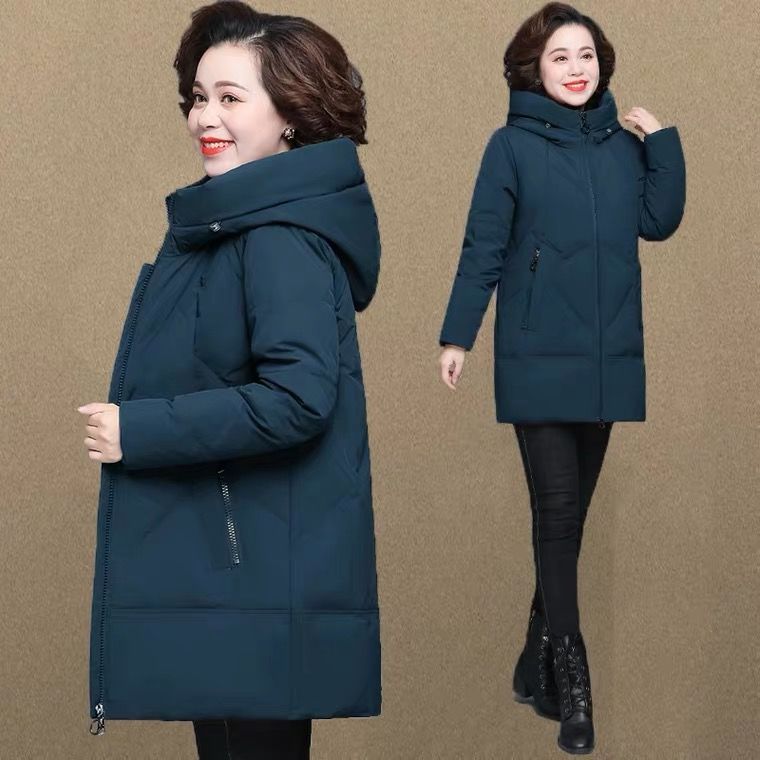 波司豋新款羽绒服服女中老年大码外穿棉衣加厚保暖妈妈装棉袄中长