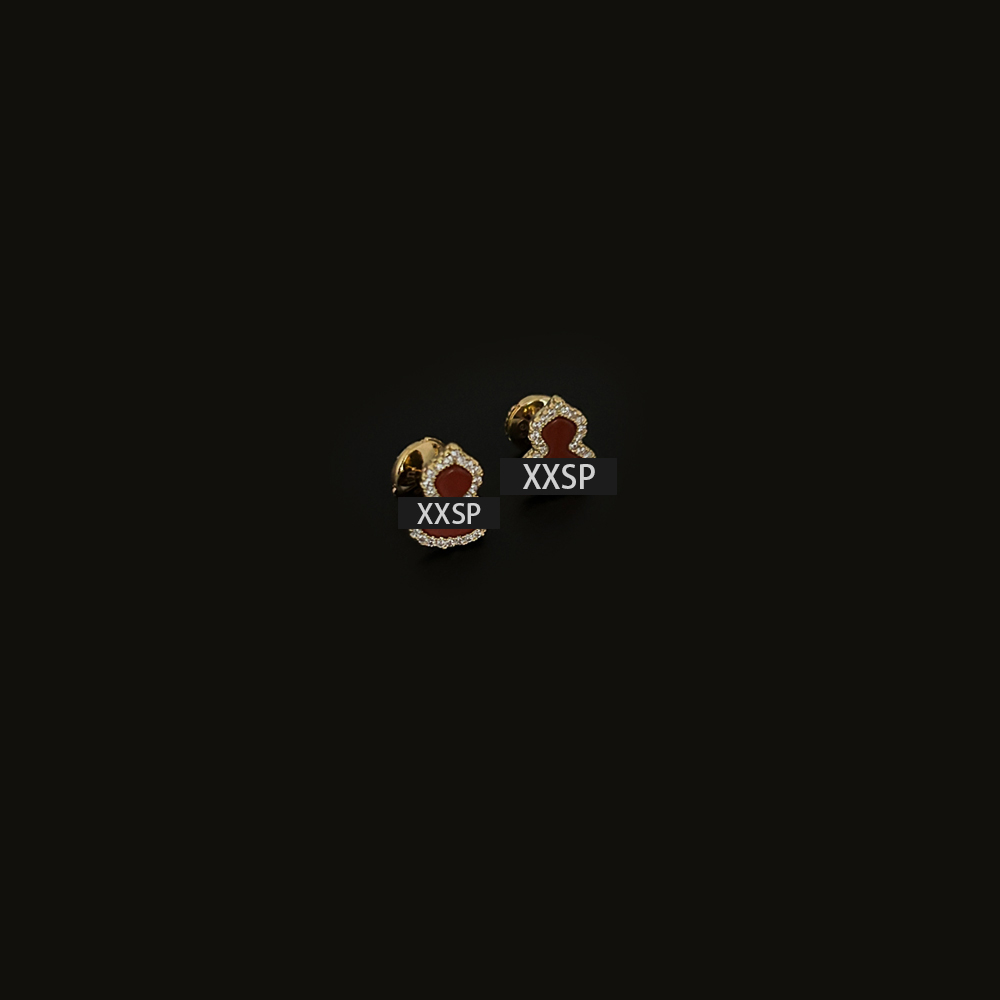 气质时尚百搭红色耳钉6008