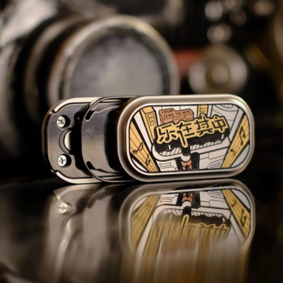 【妹子EDC】01推牌黑科技金属解压玩具EDC指尖陀螺啪啪币潮玩礼物