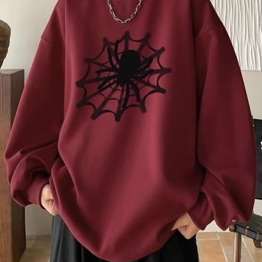 秋冬保暖美式春秋款加圆领套头卫衣男宽松百搭潮流长袖学生情侣保