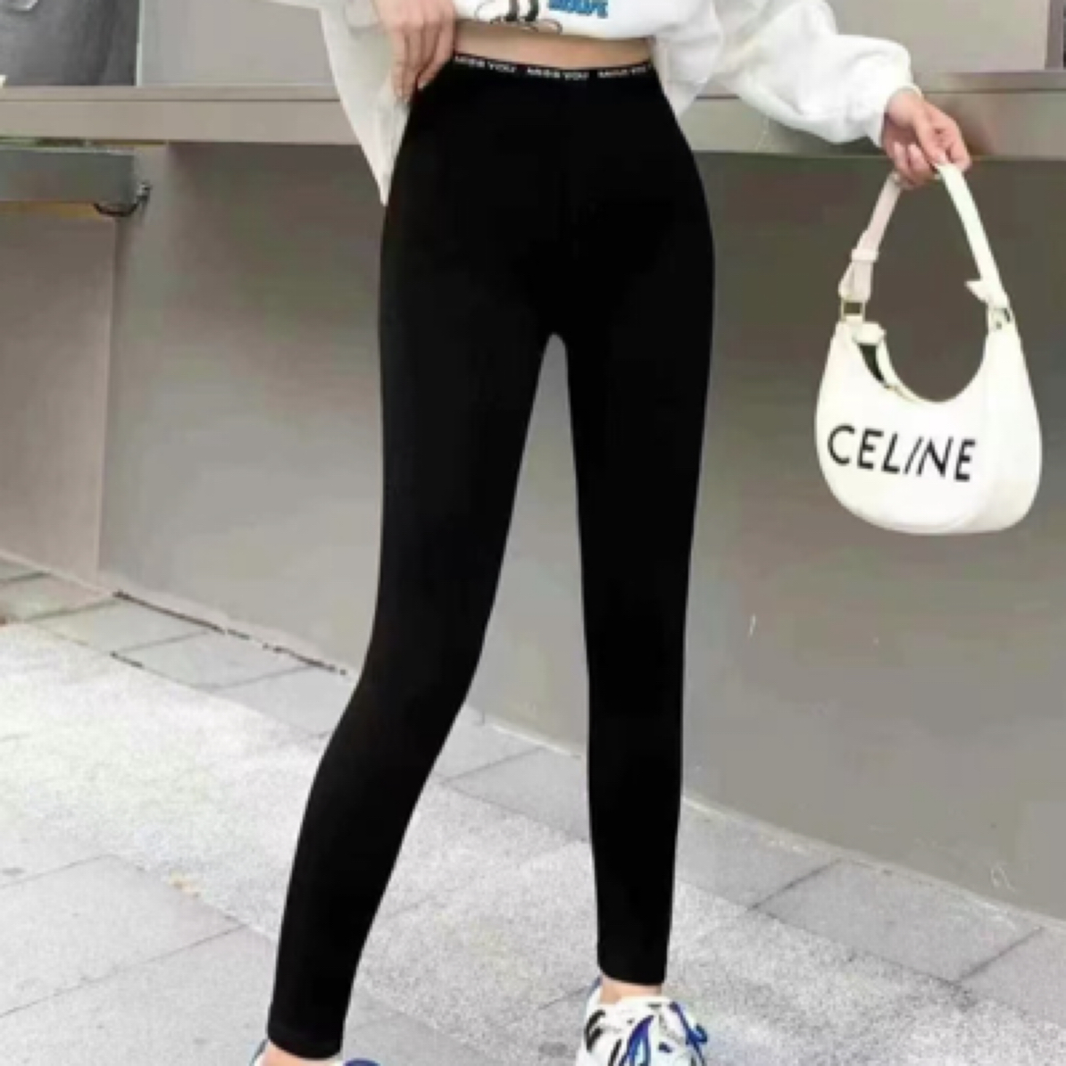 蛋白绒云朵2024字母高腰弹力显瘦提臀收腹加绒鲨鱼裤8088-1