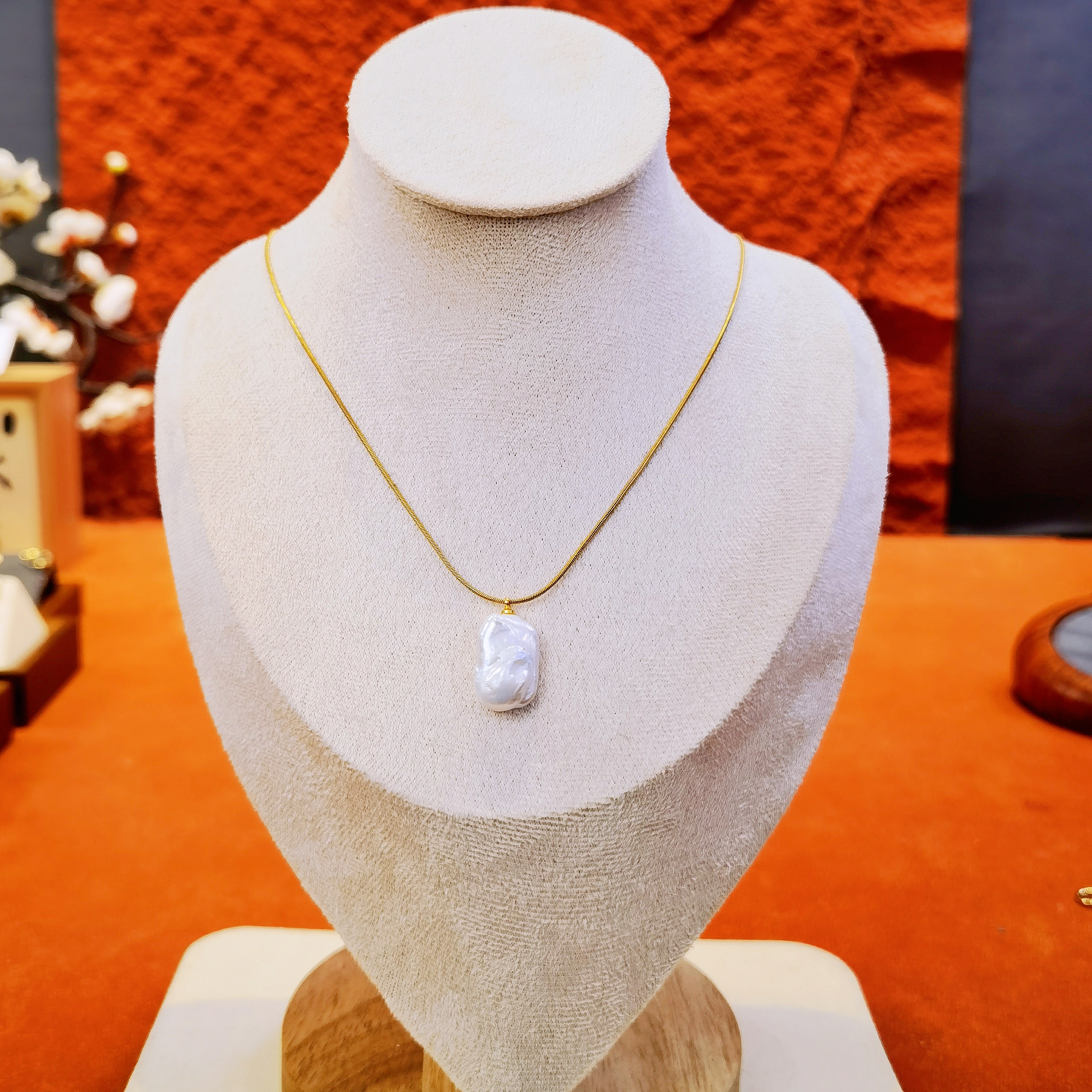 清沧 天然可刮粉真淡水珍珠 巴洛克毛衣链珍珠首饰 8012