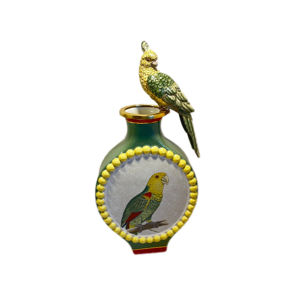凤凰美居手工陶瓷创意家用鹦鹉花瓶