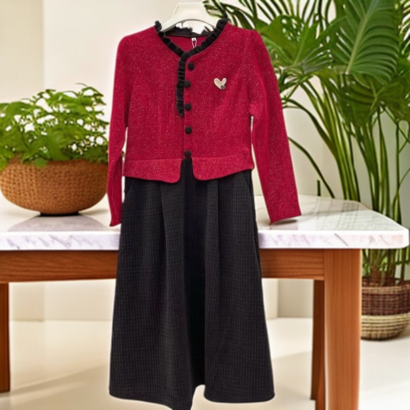 【A232】2024新款秋冬加厚时尚修身显瘦高端气质长袖连衣裙