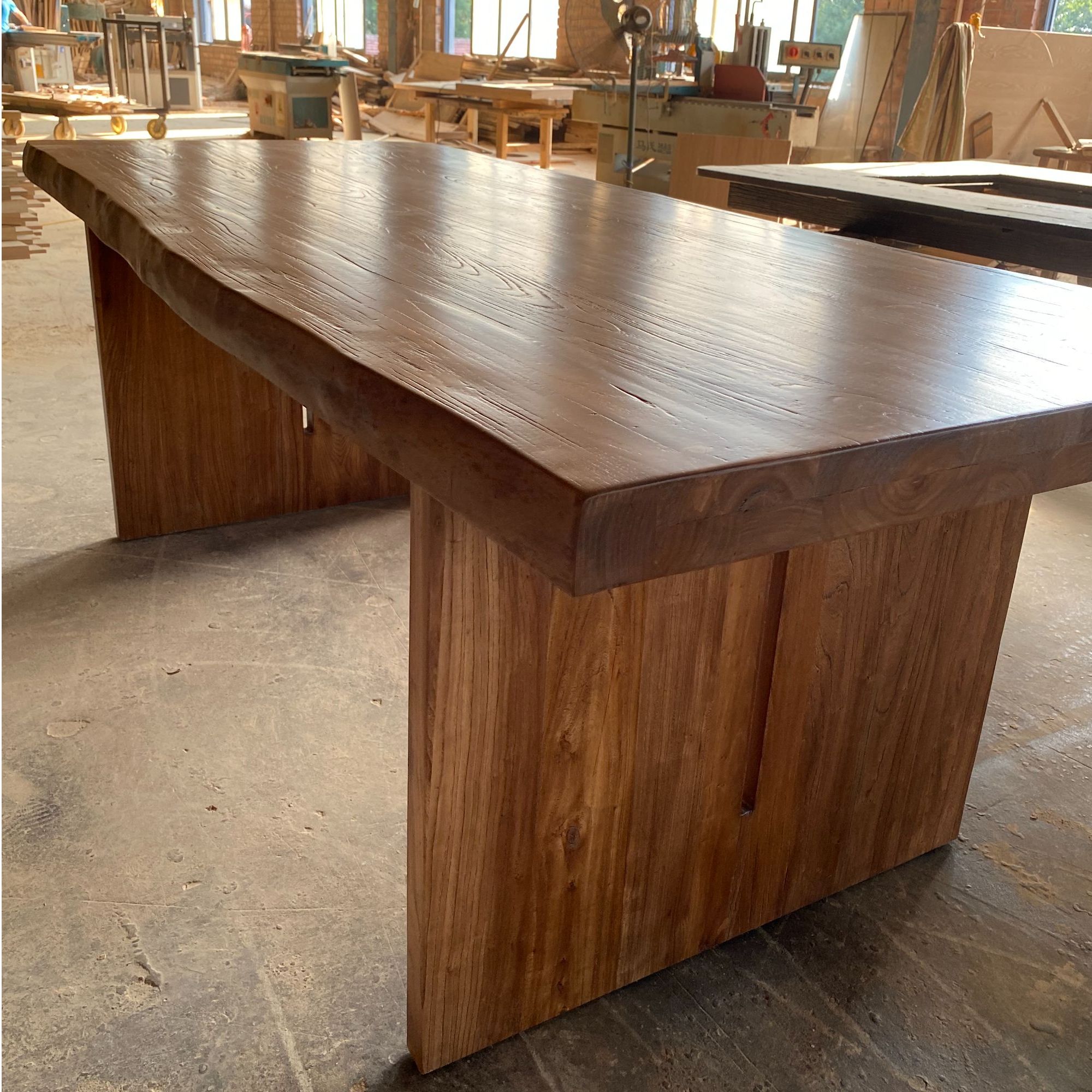 老榆木随形状茶桌办公桌家用禅意阳台