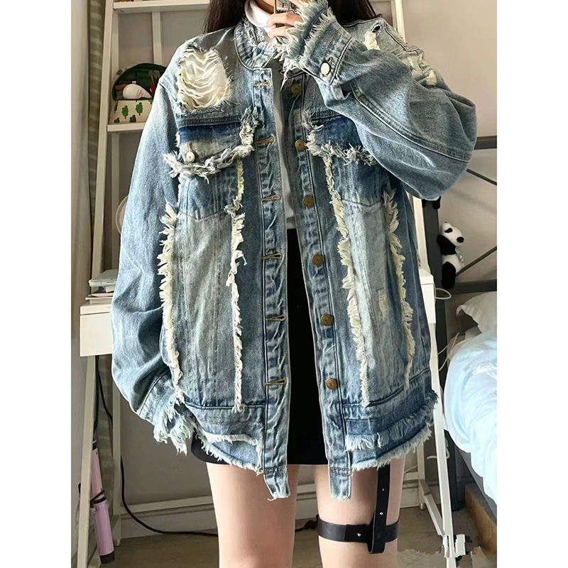 JIN·351~400新款外套网红复古宽松机车休闲款春秋牛仔外套