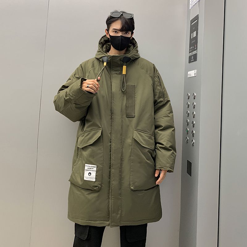 中长款羽绒服男冬季新款韩版休闲潮牌军大衣加厚痞帅情侣装外套