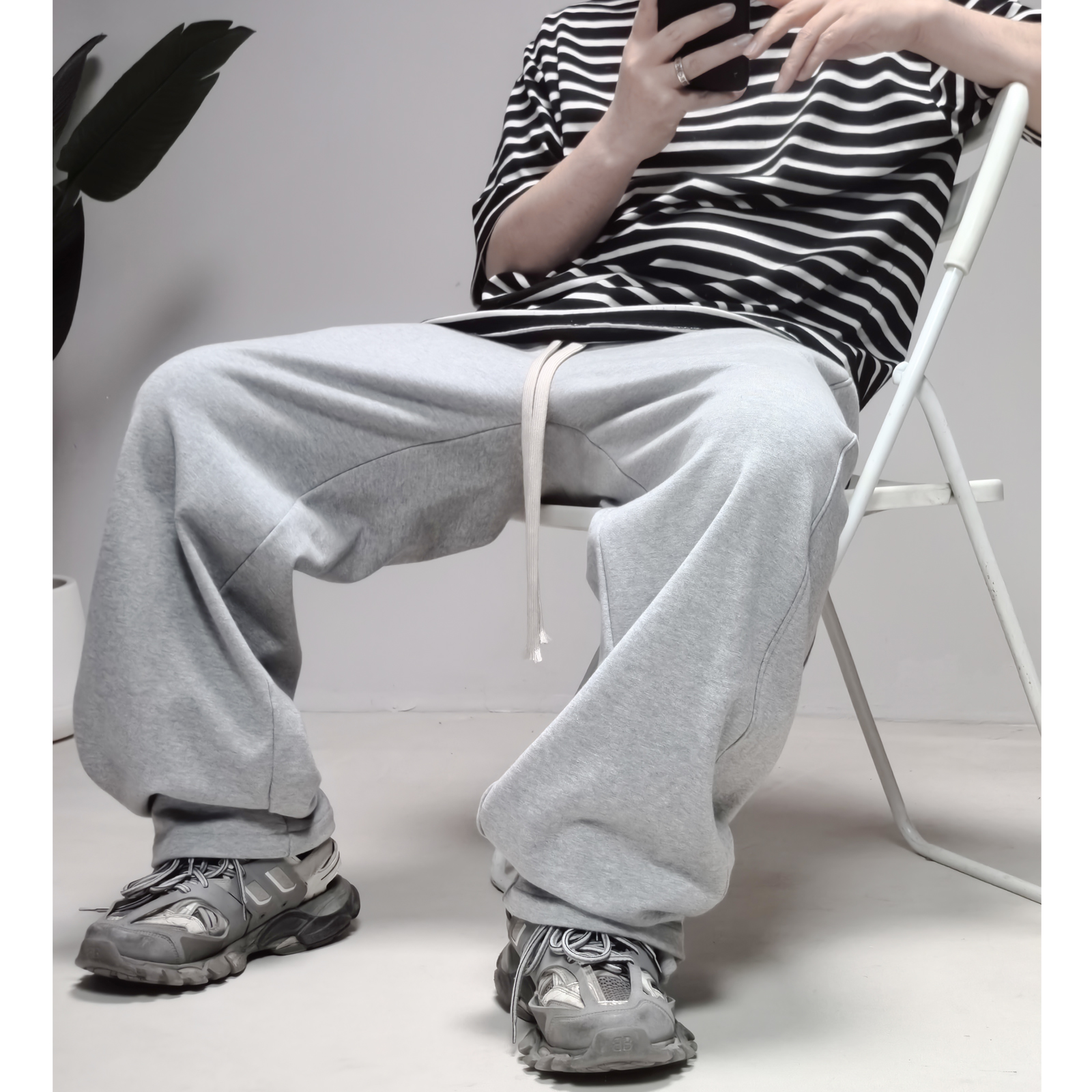 MICSPREAD潮牌卫裤男女束脚直筒美式高街慵懒潮流ins宽松抽绳长裤