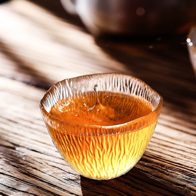 「一一紫砂」装玻璃雨落锤纹杯茶杯加厚锤纹主人杯功夫茶盏