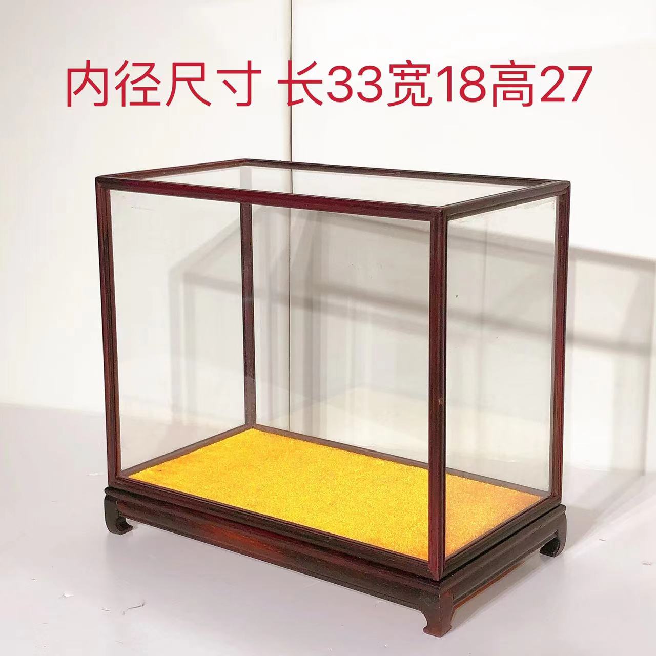 大叶紫檀佛像观音花瓶玉石茶具防尘罩玻璃罩