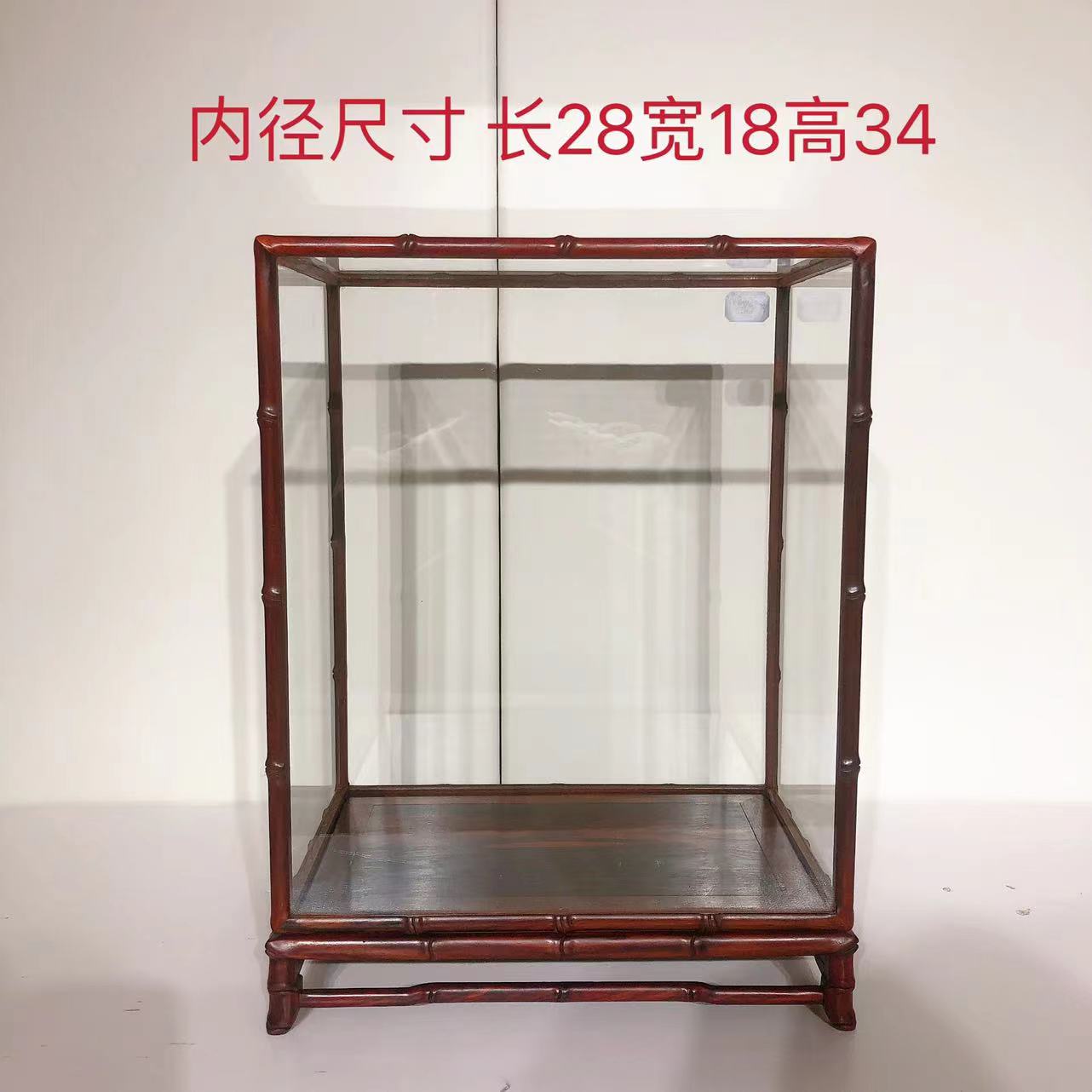 大红酸枝微凹黄檀竹节款佛像观音花瓶玉石茶具防尘罩玻璃罩