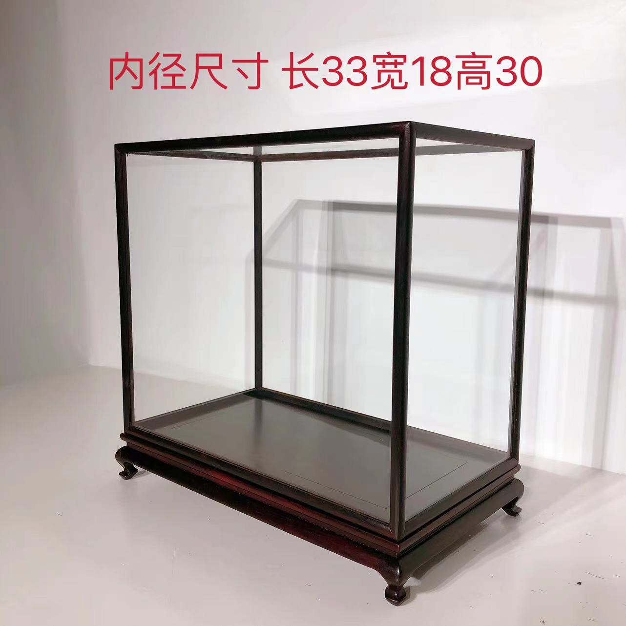 大叶紫檀佛像观音花瓶玉石茶具防尘罩玻璃罩