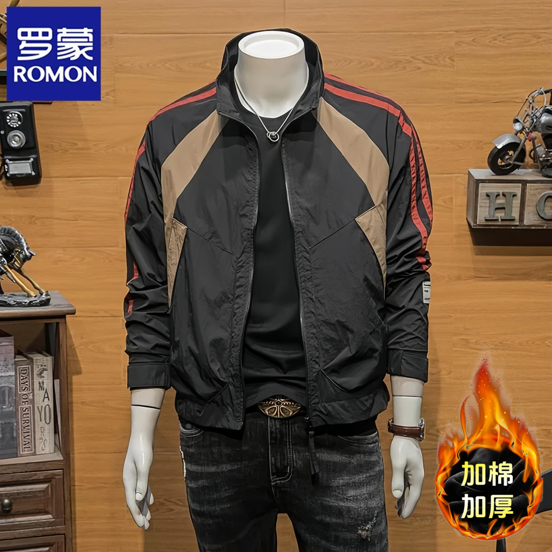 Romon/罗蒙工装外套男士高级感春秋新款休闲韩版痞帅飞行员夹克潮