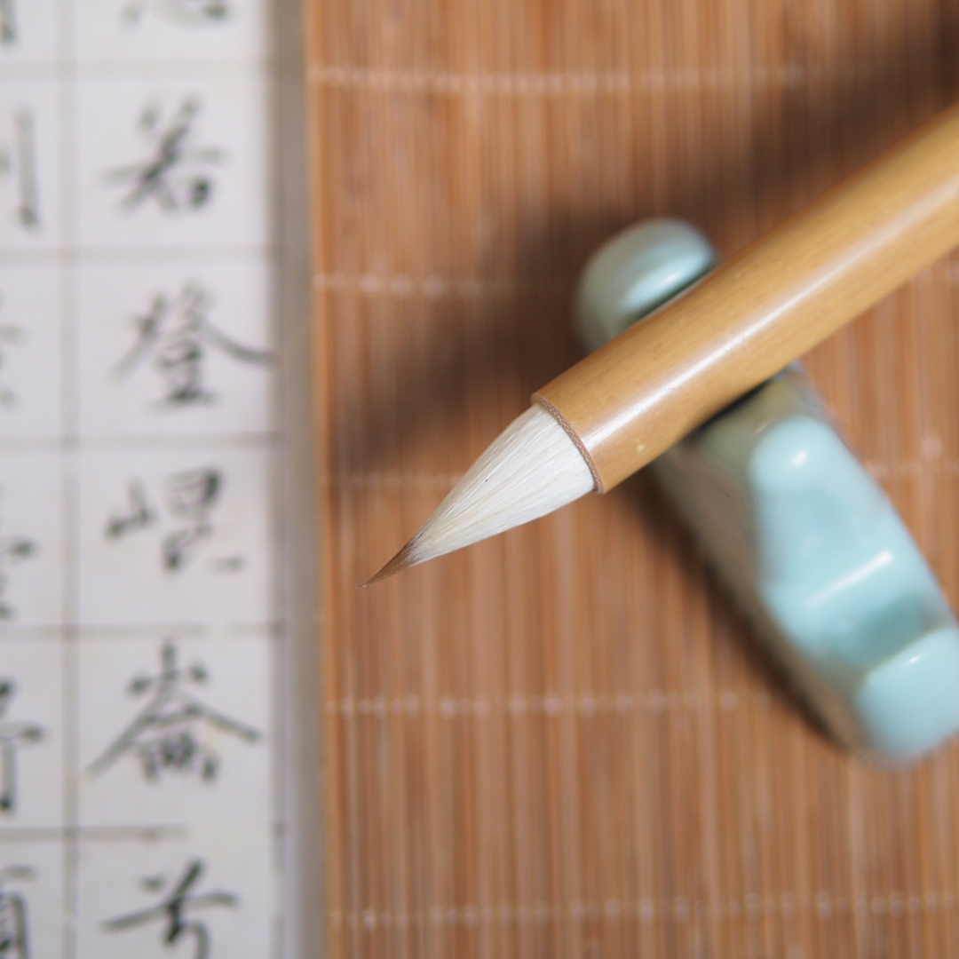 手工兼毫鸡聚笔出峰2.2cm口径0.9cm灵飞经上林赋心经小字笔蒜头笔
